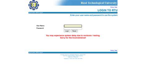 rtu employee portal|student rtu campus erp.